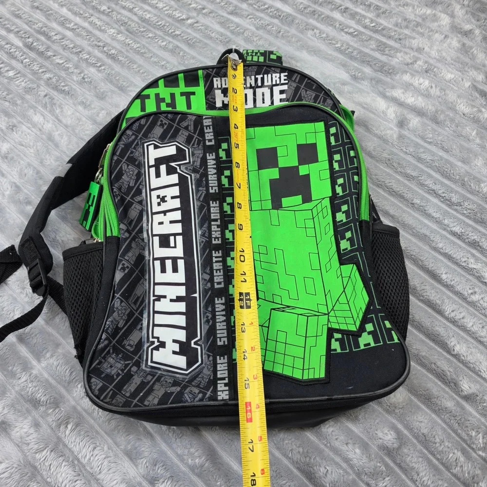 Minecraft Adventure Mode Creeper TNT Backpack Green Black Kids School Bag
